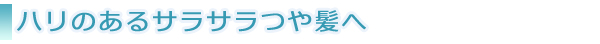 ハリのあるサラサラつや髪へ