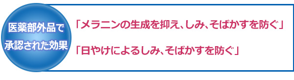 医薬部外品で承認された効果