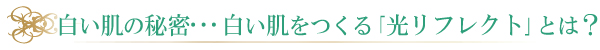 白い肌の秘密・・・白い肌をつくる「光リフレクト」とは？