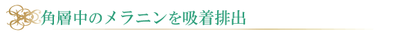 角層中のメラニンに働きかける