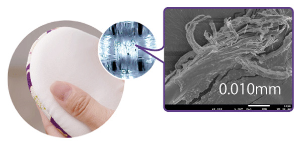 絹の肌　洗顔パフ