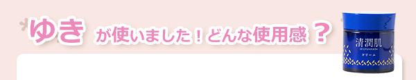 清潤肌　モイスチャークリーム使用感